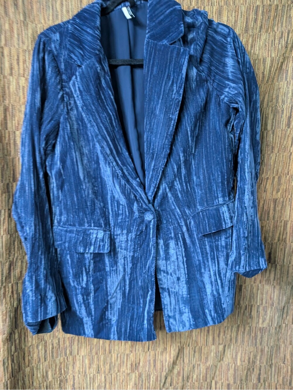 Topshop Blue Velvet Blazer Jacket  size 6